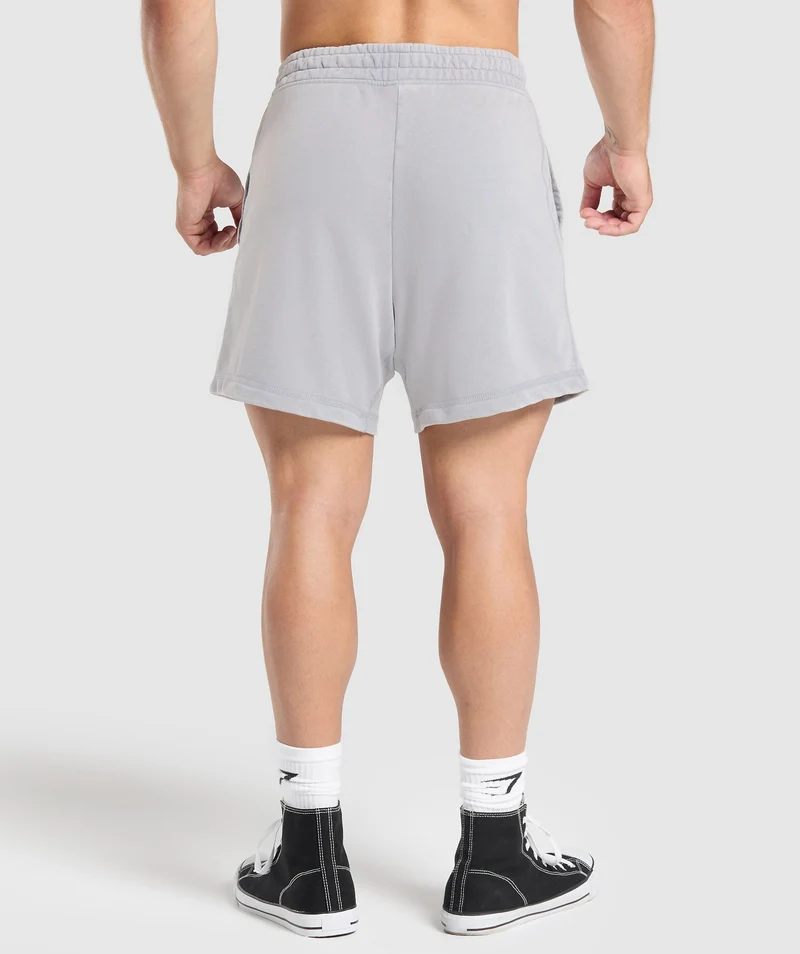 Gymshark Power Washed 5" Shorts - Denim Grey/Acid Wash Small Ball