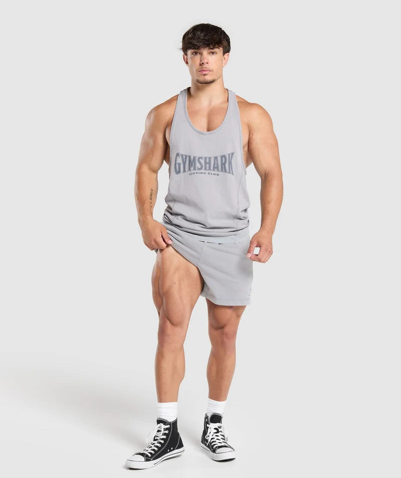 Gymshark Power Washed 5" Shorts - Denim Grey/Acid Wash Small Ball