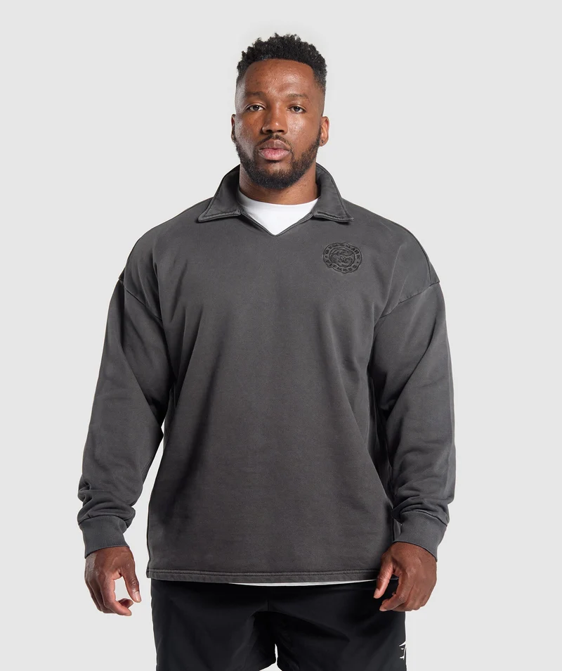 Gymshark Premium Legacy Pullover - Black/Pigment Dye
