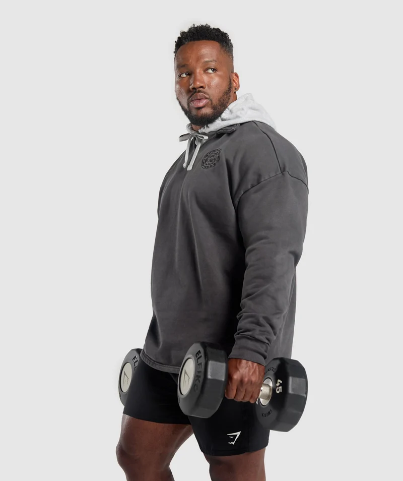 Gymshark Premium Legacy Pullover - Black/Pigment Dye