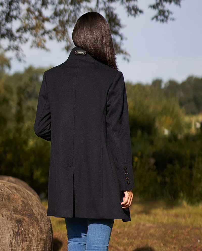 Modischer Damen Wollmantel "Paula" in navy