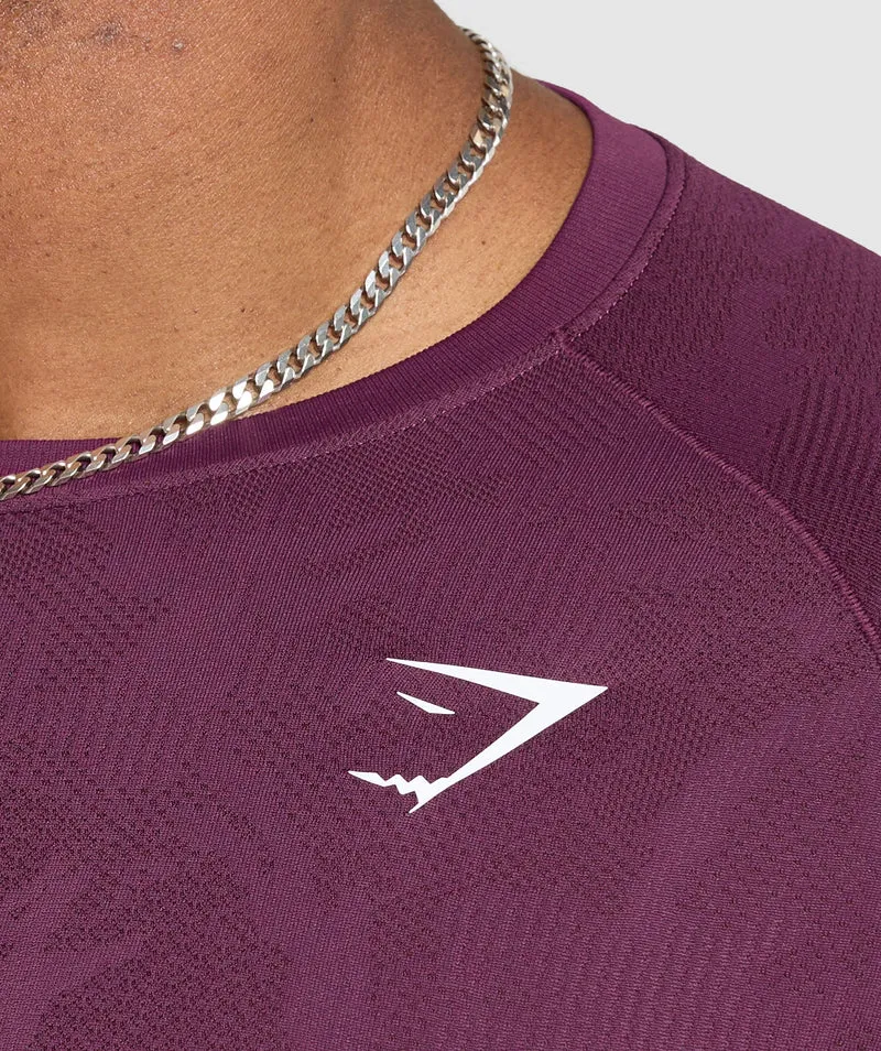 Gymshark Geo Seamless T-Shirt - Magenta Purple/Depth Purple