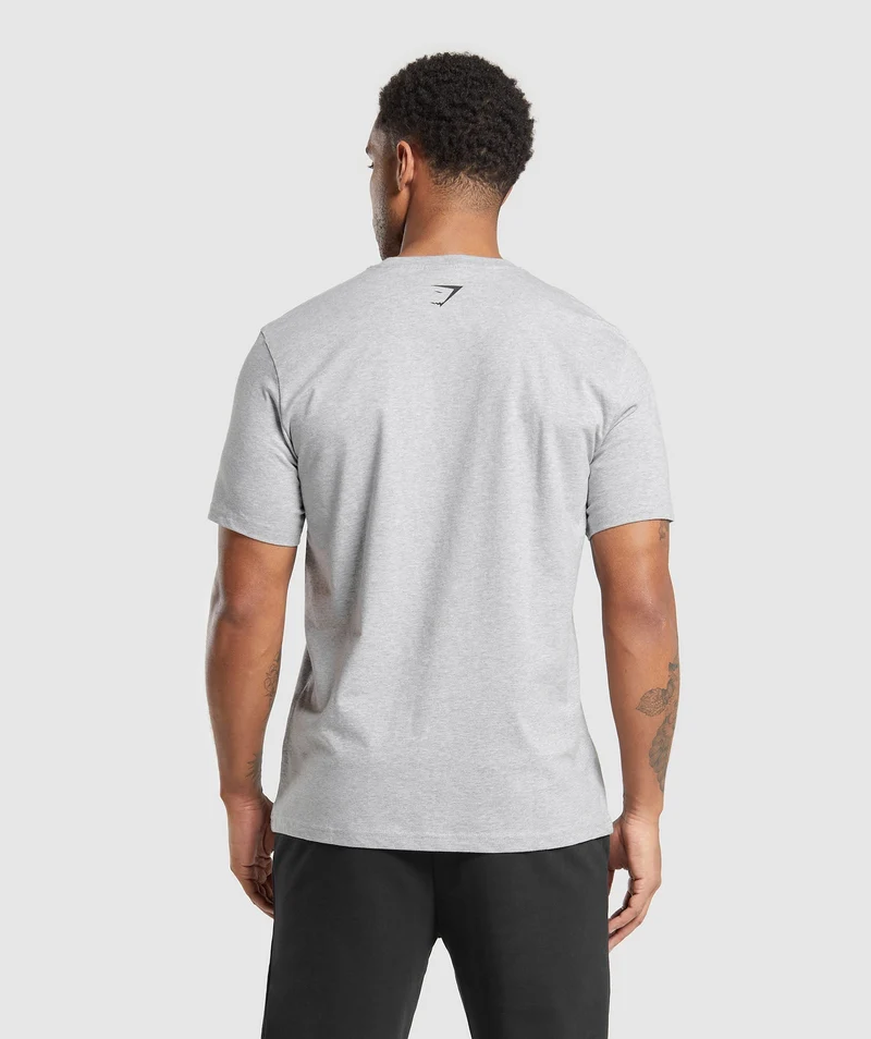 Gymshark Lifting Club T-Shirt - Light Grey Core Marl