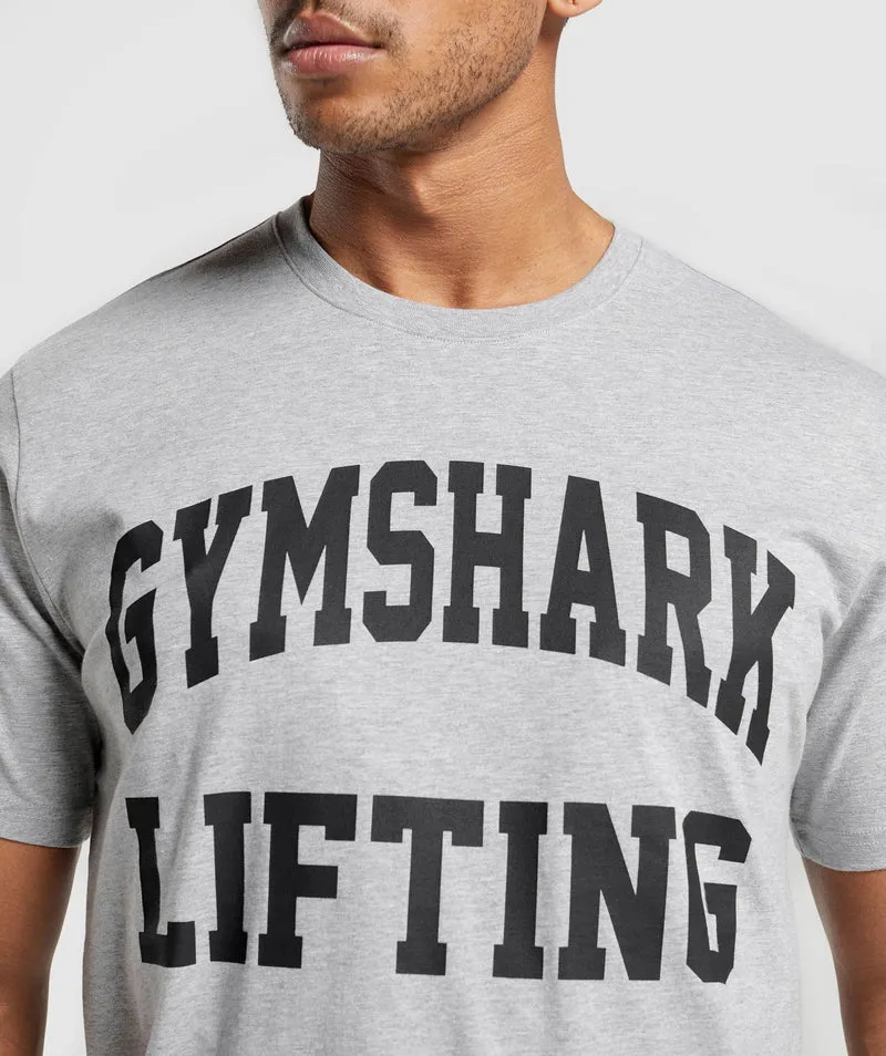 Gymshark Lifting Club T-Shirt - Light Grey Core Marl