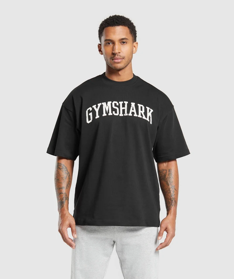 Gymshark Collegiate T-Shirt - Black