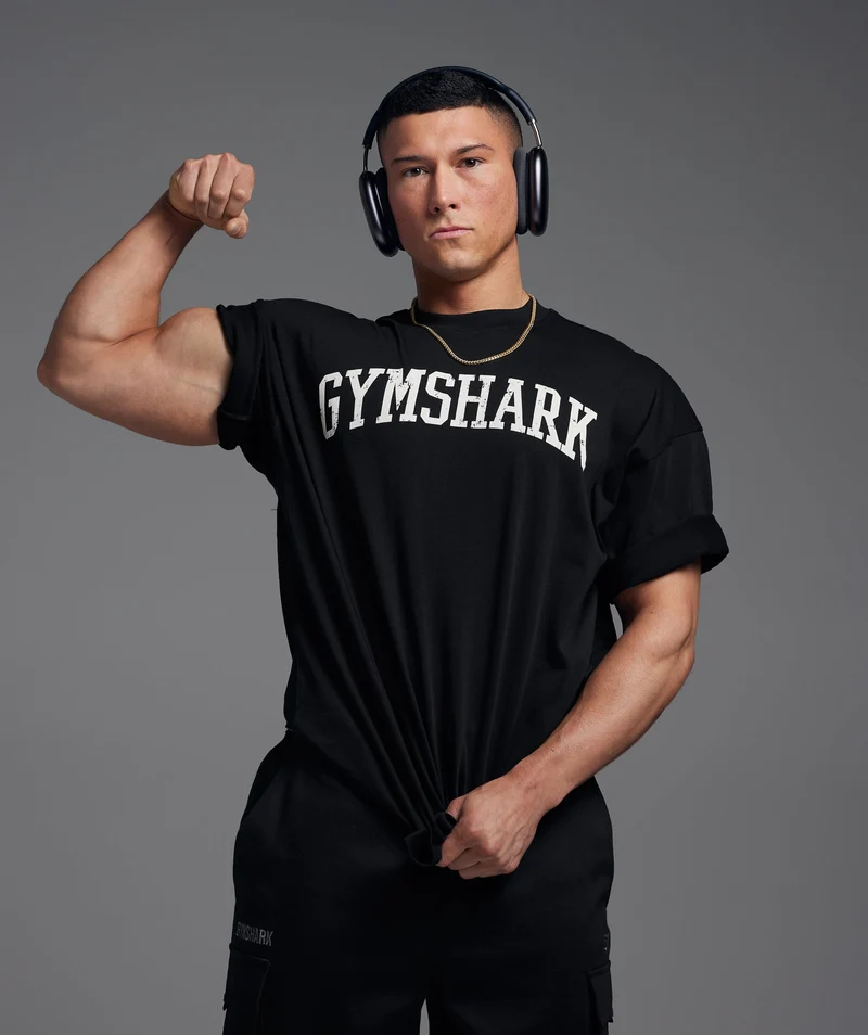 Gymshark Collegiate T-Shirt - Black