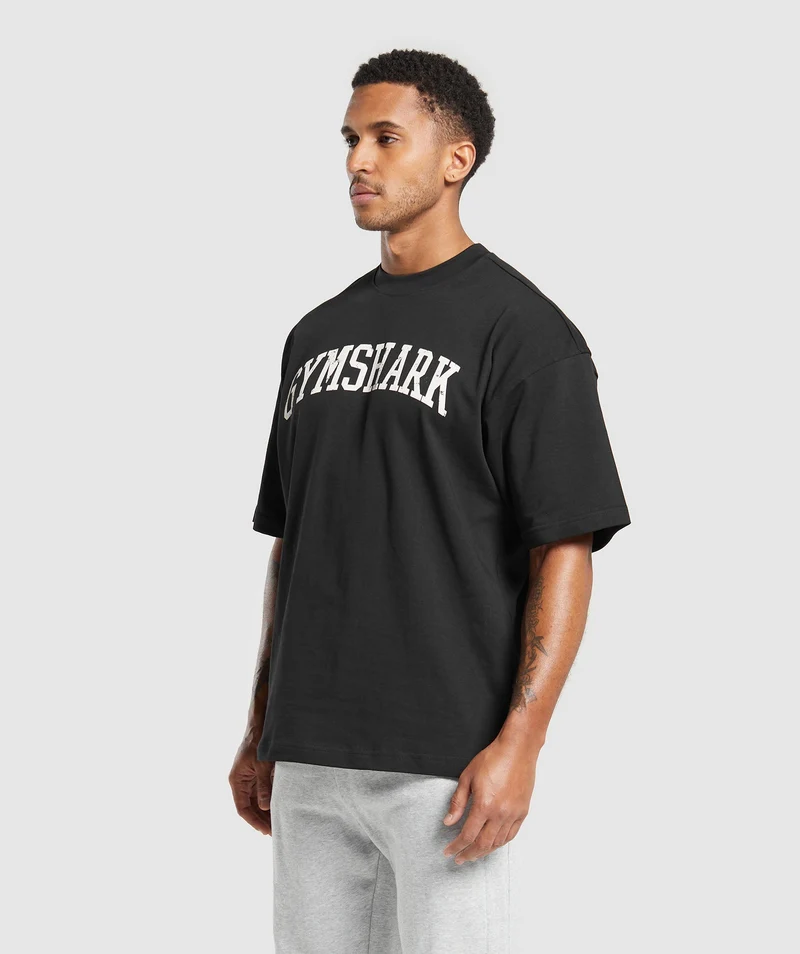 Gymshark Collegiate T-Shirt - Black