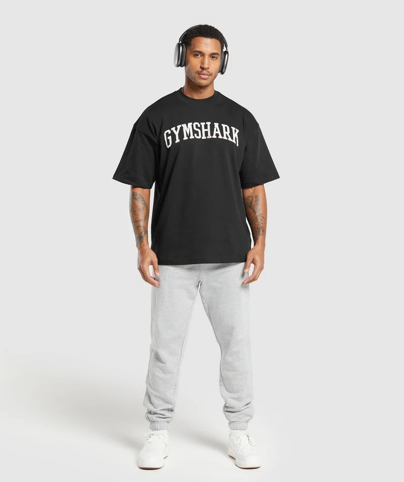 Gymshark Collegiate T-Shirt - Black