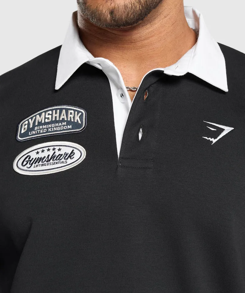Gymshark Rugby Shirt - Black/White