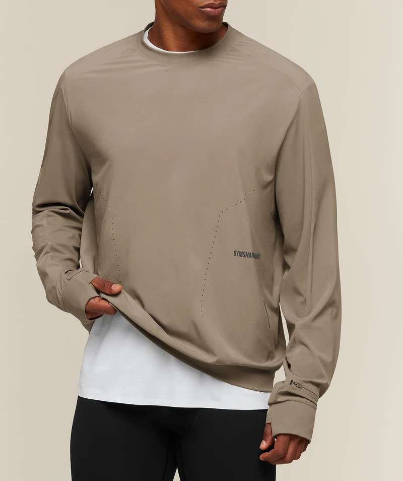 Gymshark Running Elite Crew - Lifestyle Brown