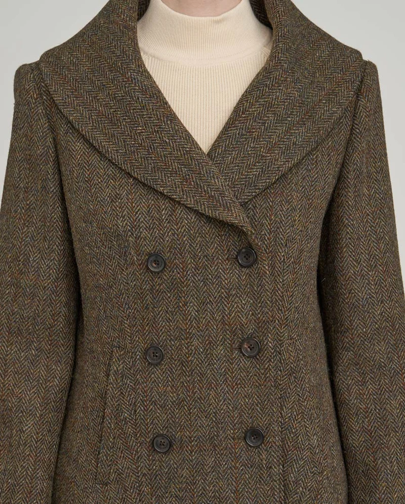 Caban "Kathy" aus Harris Tweed in evergreen