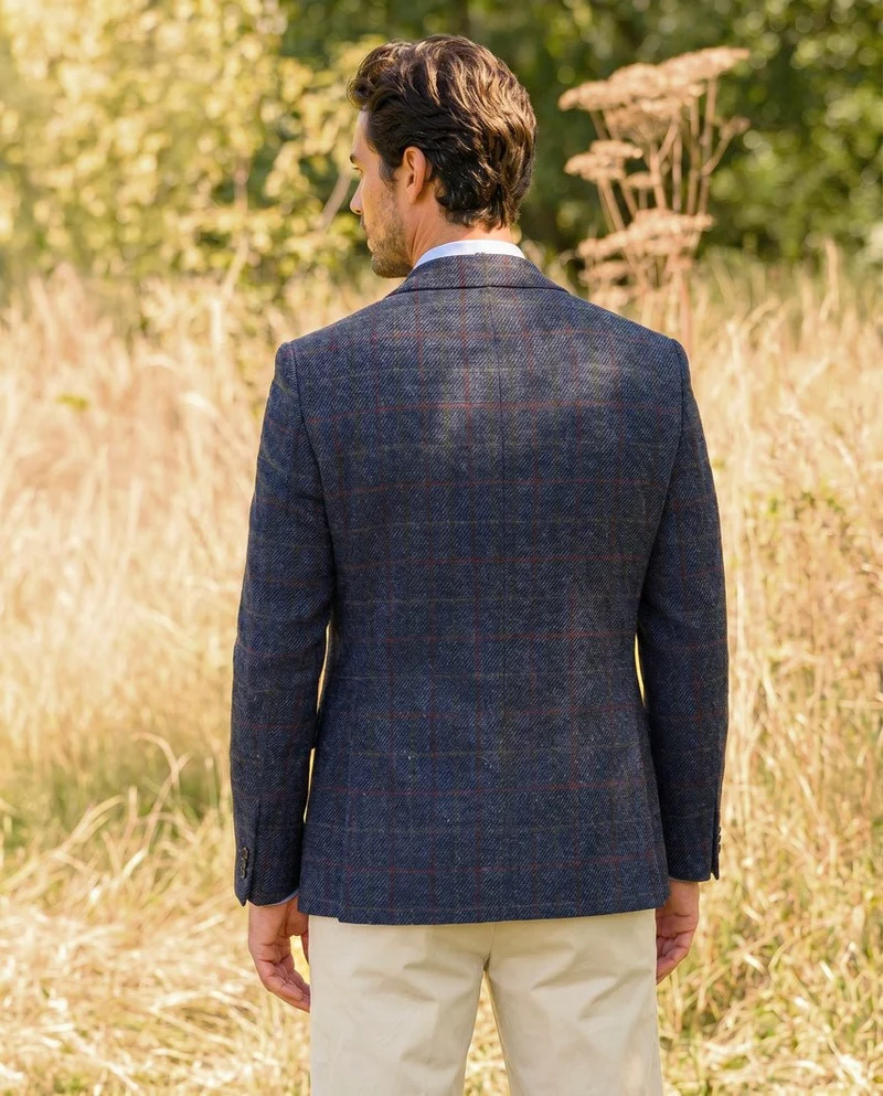 Harris Tweed Sakko "London" in scottish blue