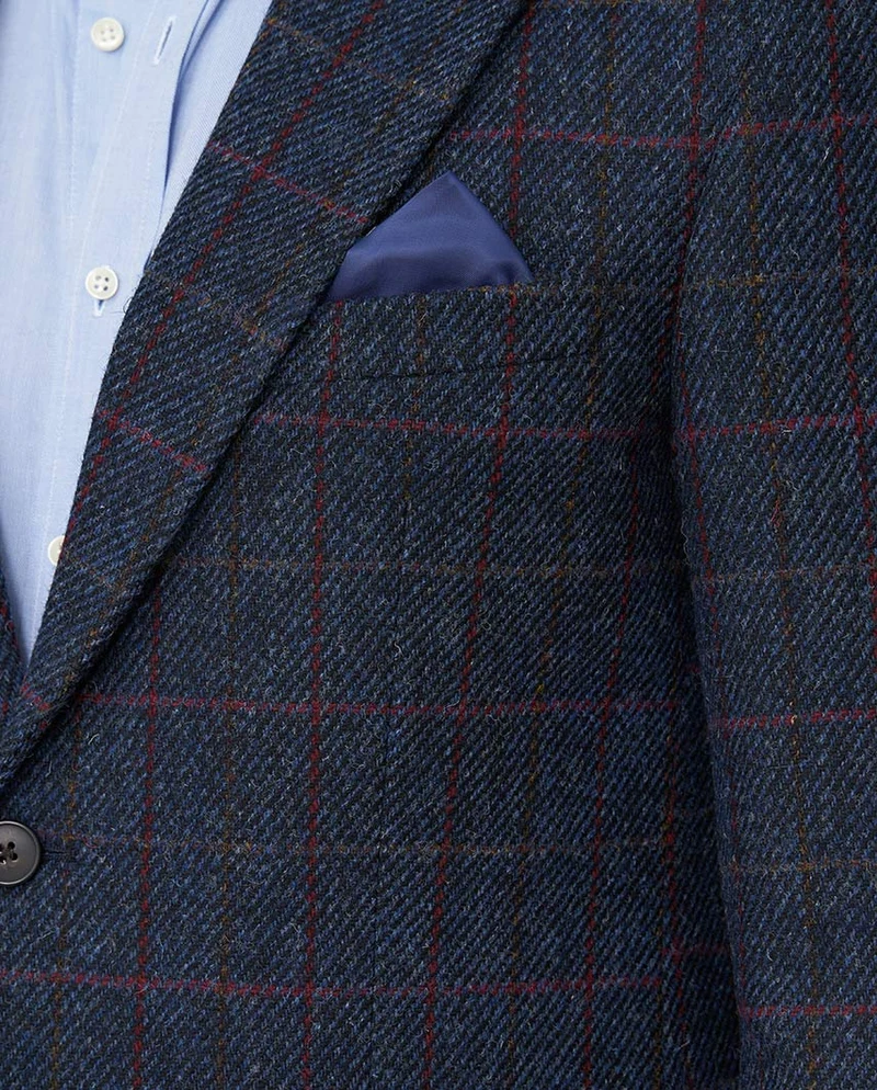 Harris Tweed Sakko "London" in scottish blue