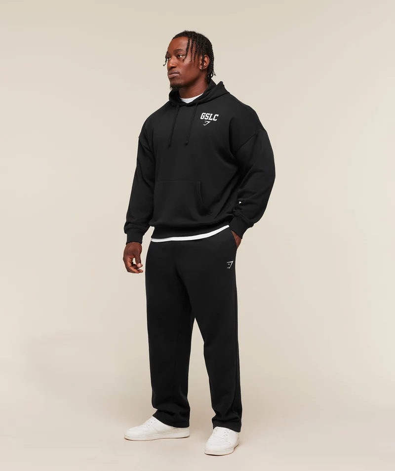 Gymshark Faded Collegiate Graphic Hoodie - Black