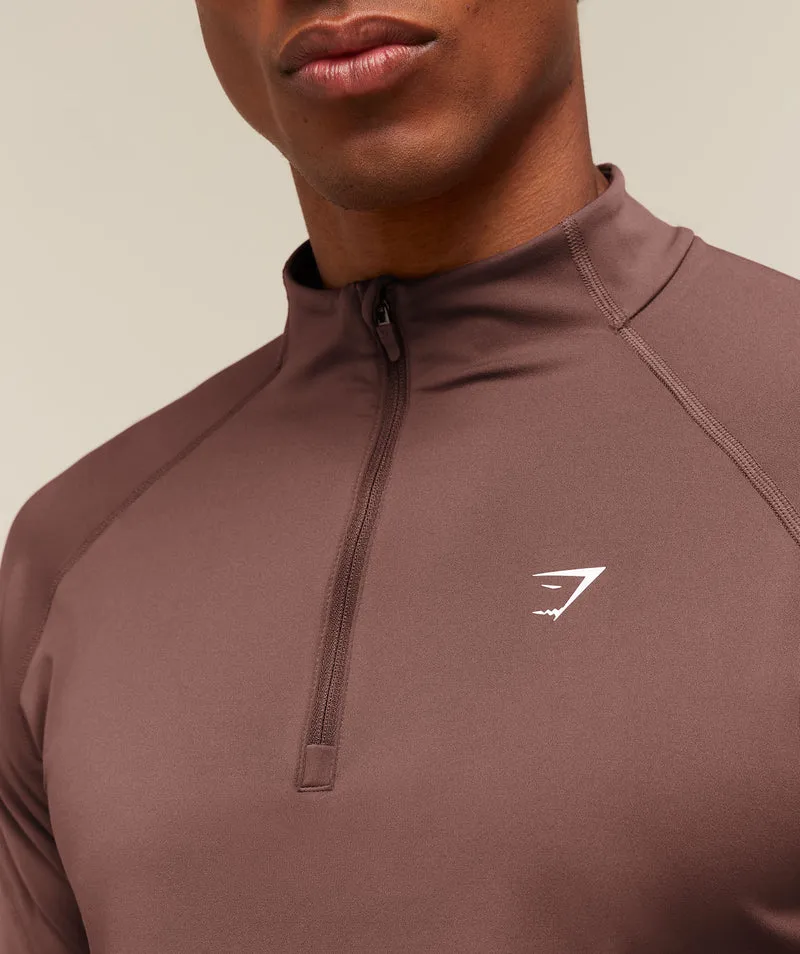 Gymshark Performance 1/4 Zip - Espresso Brown