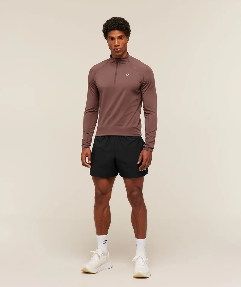 Gymshark Performance 1/4 Zip - Espresso Brown