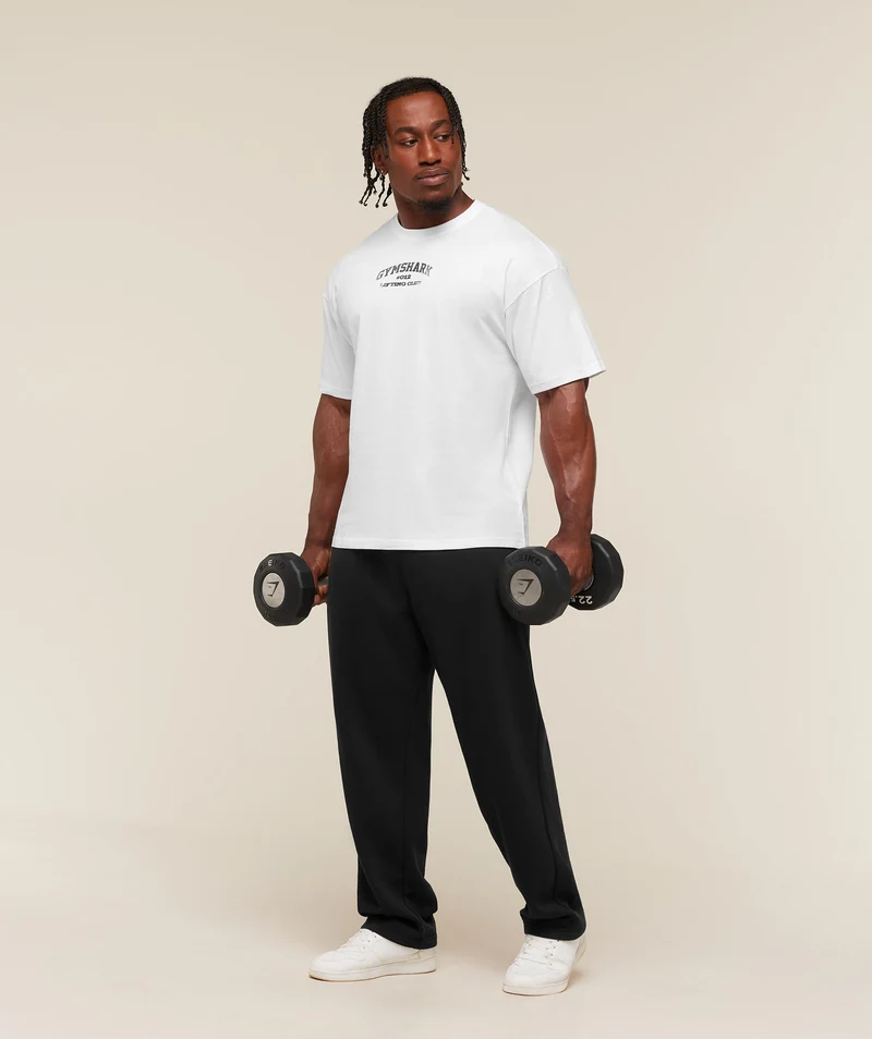 Gymshark Faded Collegiate Graphic T-Shirt - White