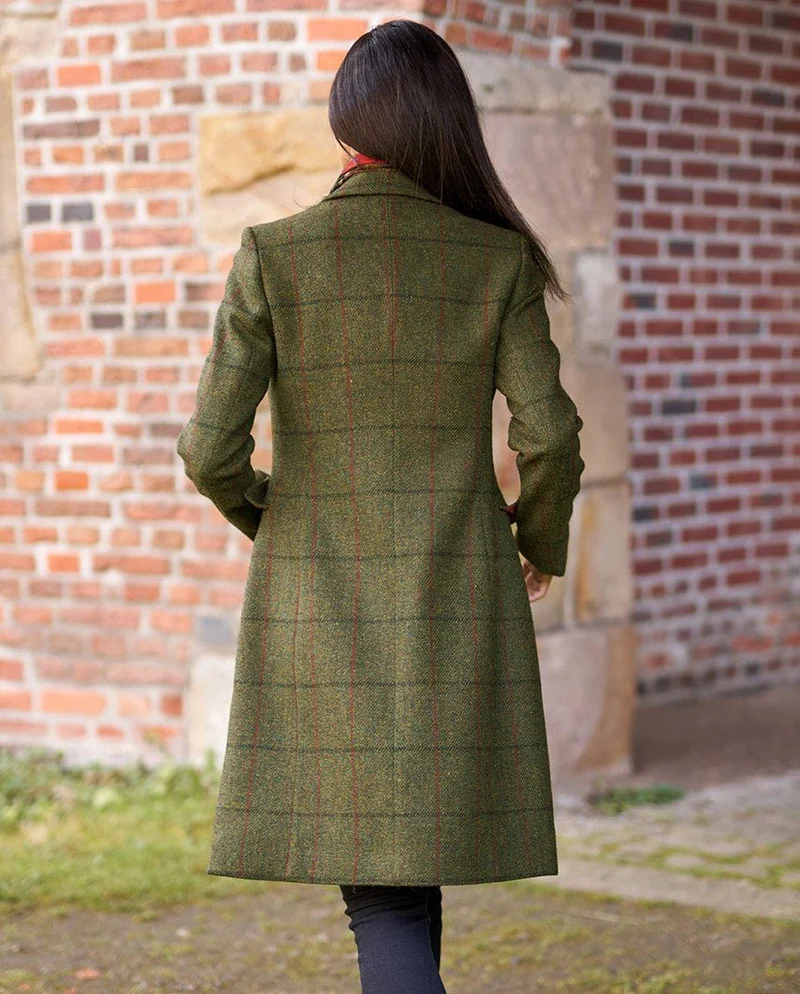 Harris Tweed Damenmantel "Emilia" in green overcheck