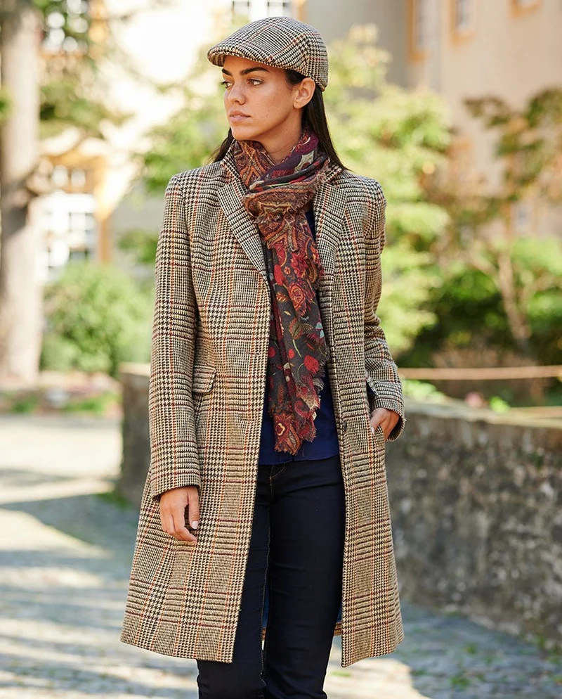 Harris Tweed Damenmantel "Emilia" in scottish check