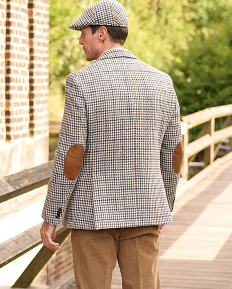 Harris Tweed Sakko "London" in creme Hahnentritt