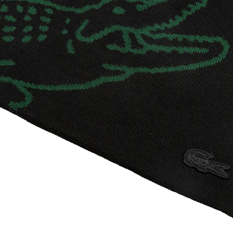 Lacoste Wool Jacquard Crocodile Beanie