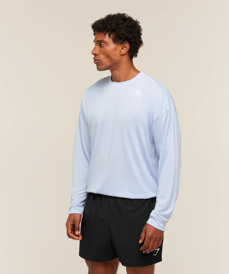 Gymshark Arrival Oversized Long Sleeve T-Shirt - Tranquil Blue