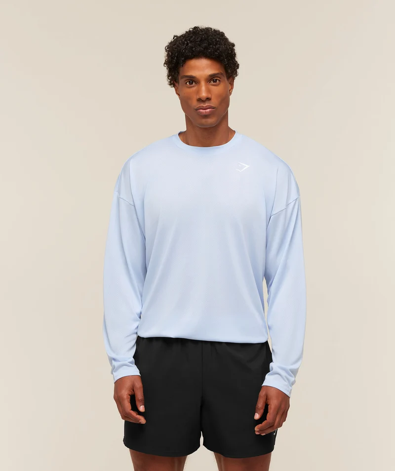 Gymshark Arrival Oversized Long Sleeve T-Shirt - Tranquil Blue