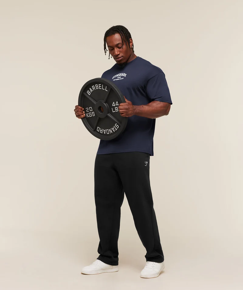 Gymshark Faded Collegiate Graphic T-Shirt - Heavy Blue