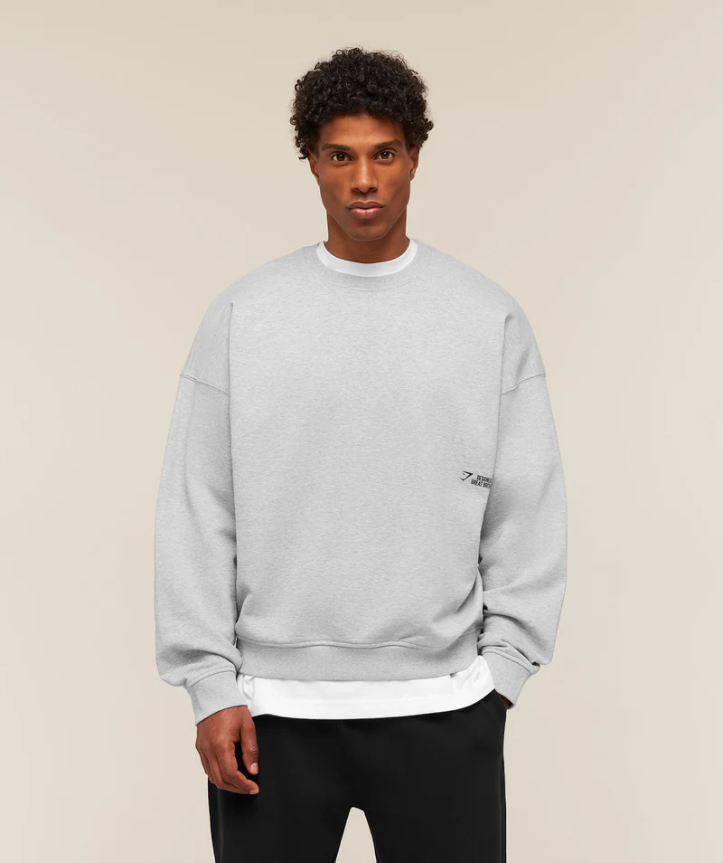 Gymshark Hybrid Sweatshirt - Soft Grey Marl