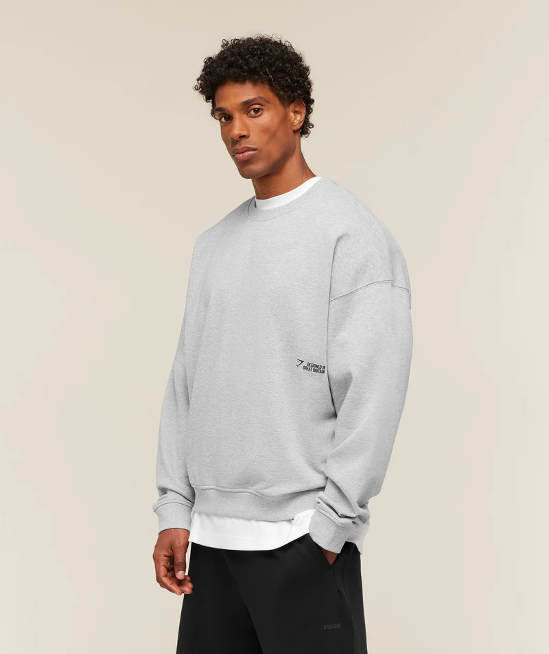 Gymshark Hybrid Sweatshirt - Soft Grey Marl