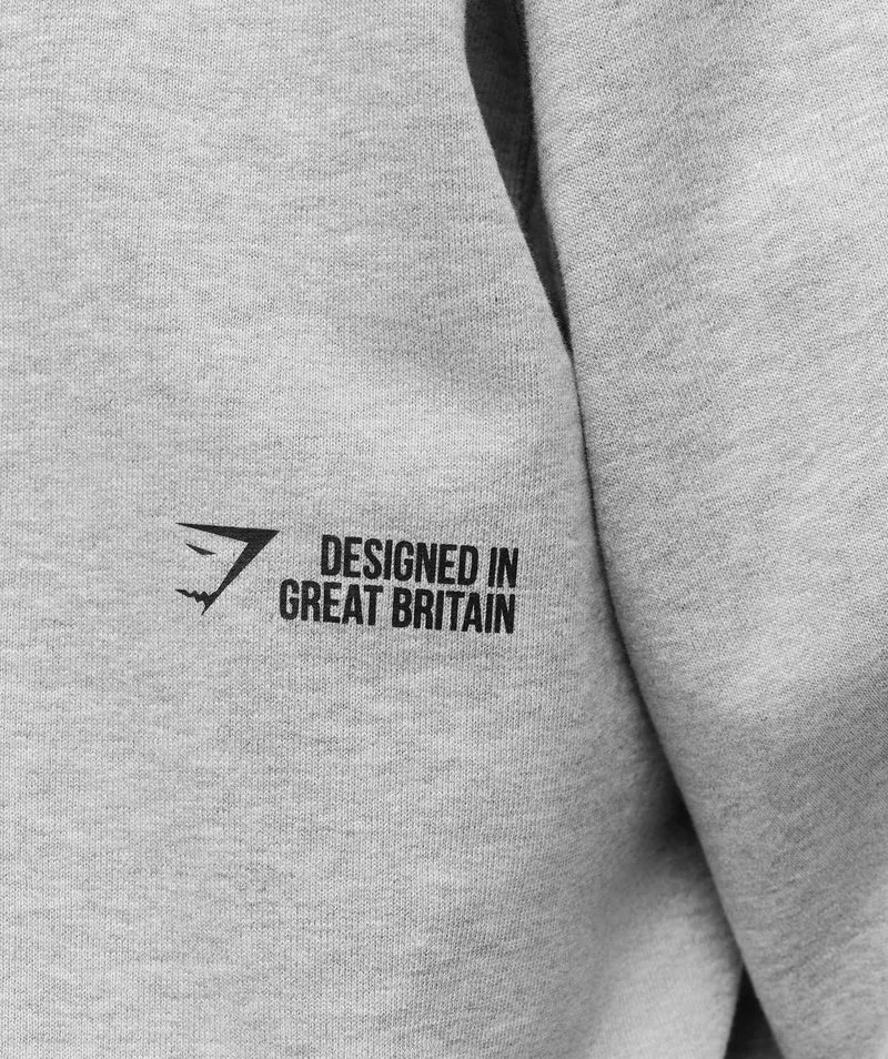 Gymshark Hybrid Sweatshirt - Soft Grey Marl