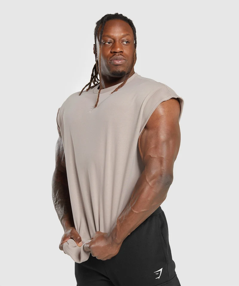Gymshark Super Natural Cut Off T-Shirt - Stone Pink