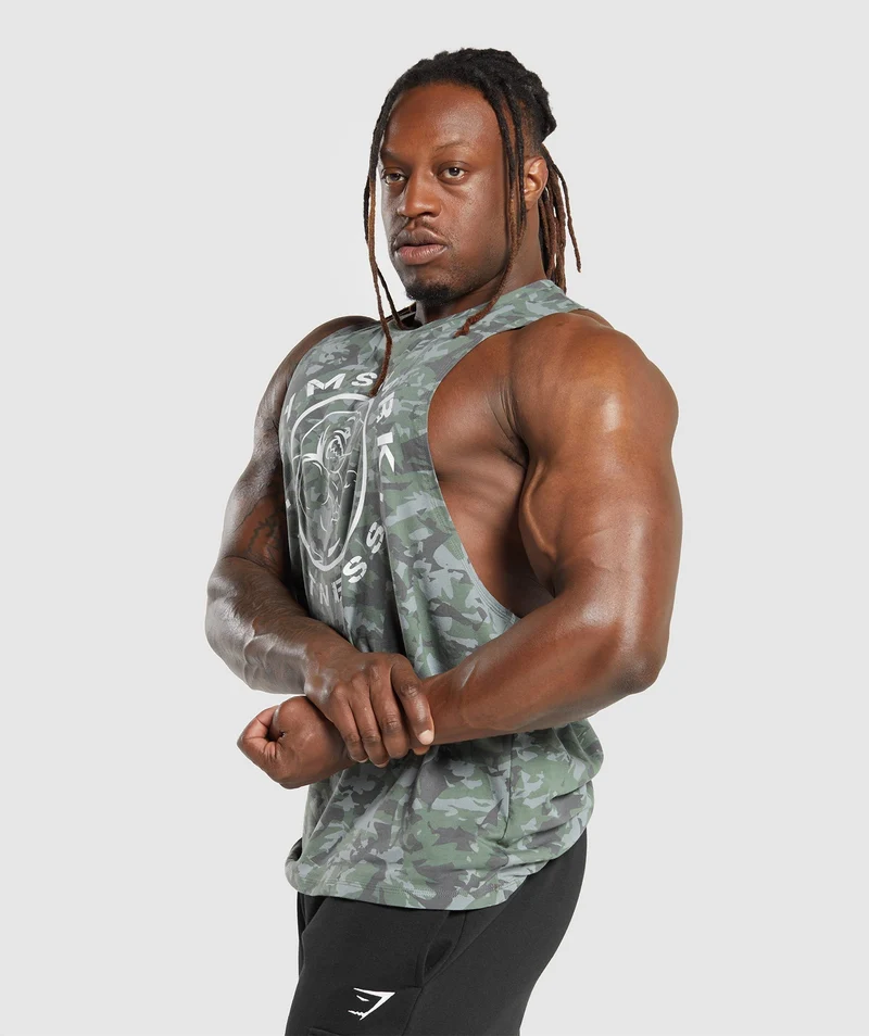 Gymshark Legacy Drop Arm Tank - Unit Green