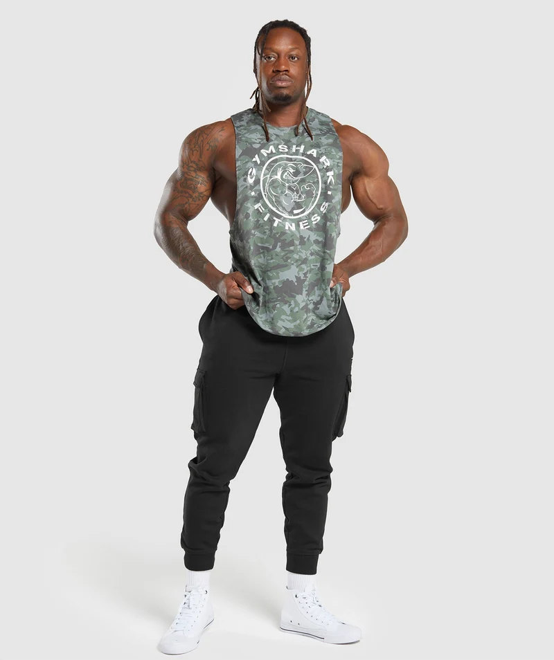 Gymshark Legacy Drop Arm Tank - Unit Green