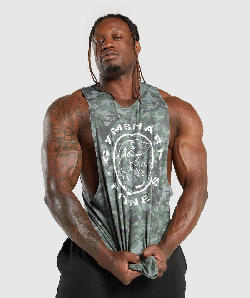 Gymshark Legacy Drop Arm Tank - Unit Green