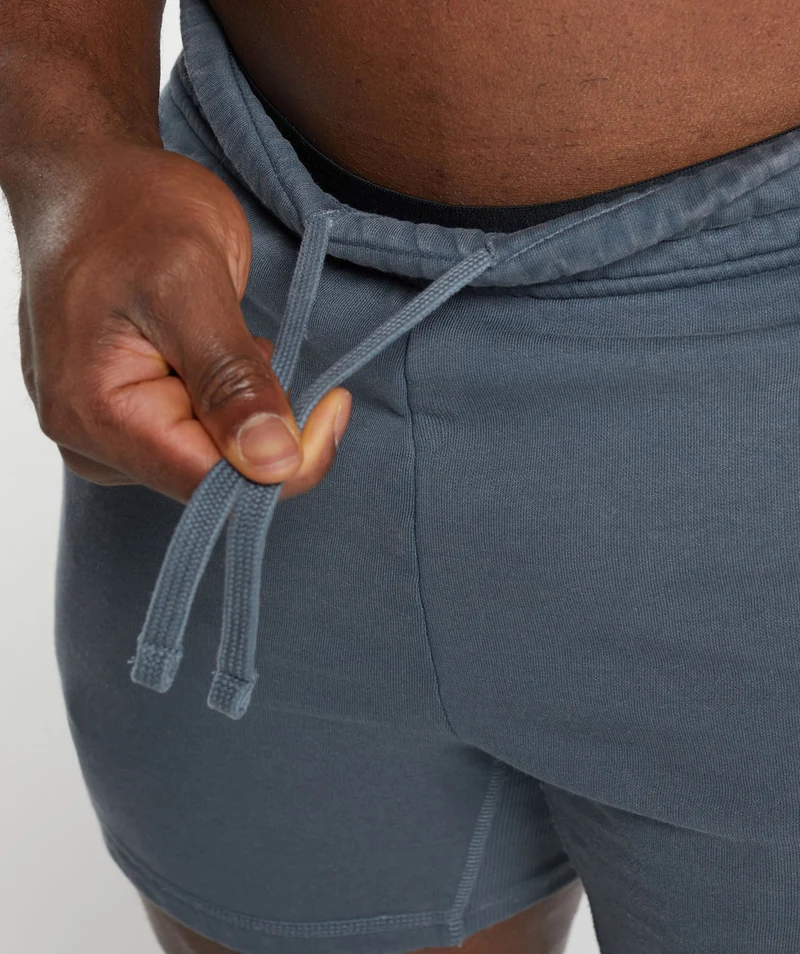 Gymshark Power Washed 5" Shorts - Titanium Blue/Acid Wash Small Ball