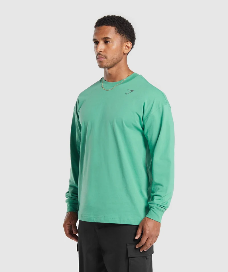 Gymshark Western Long Sleeve T-Shirt - Lagoon Green