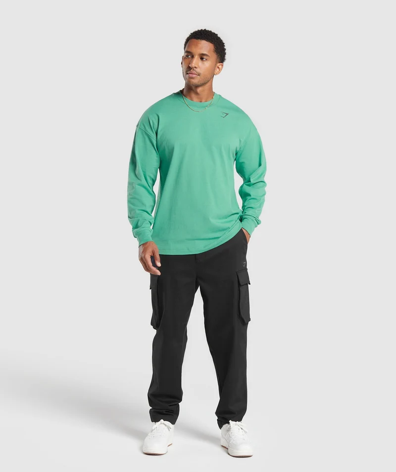 Gymshark Western Long Sleeve T-Shirt - Lagoon Green