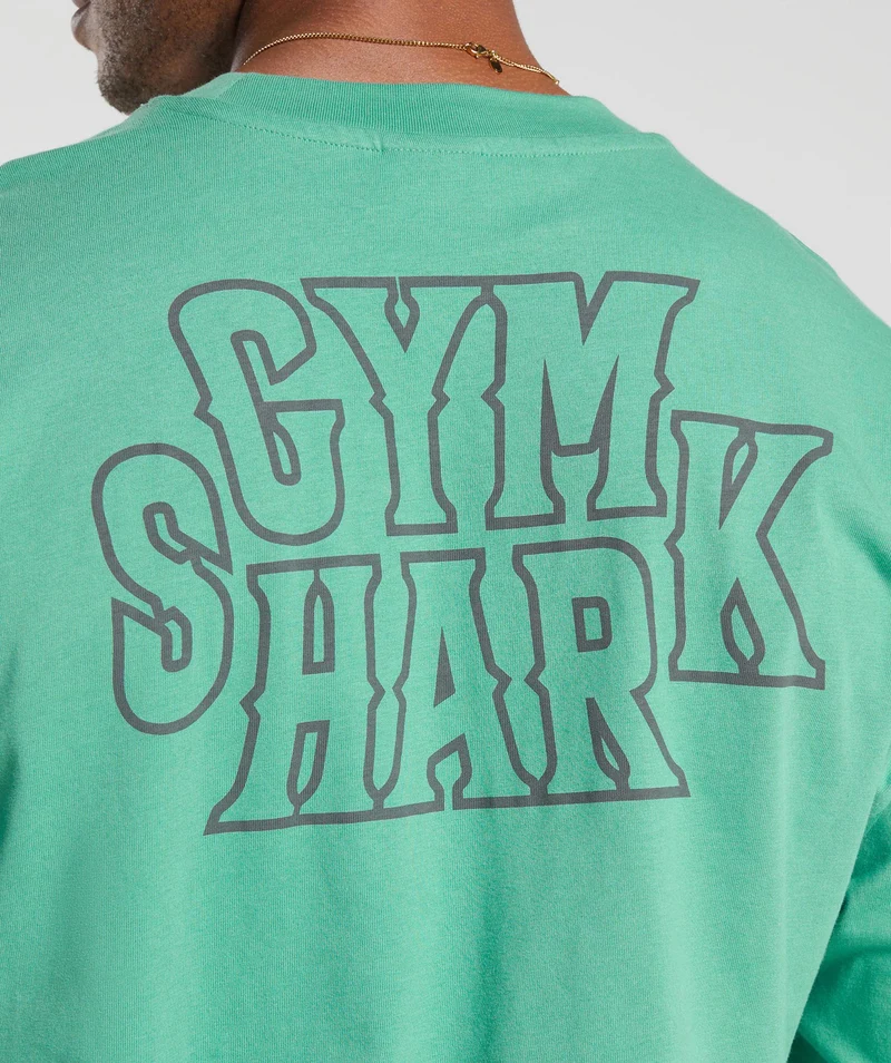 Gymshark Western Long Sleeve T-Shirt - Lagoon Green
