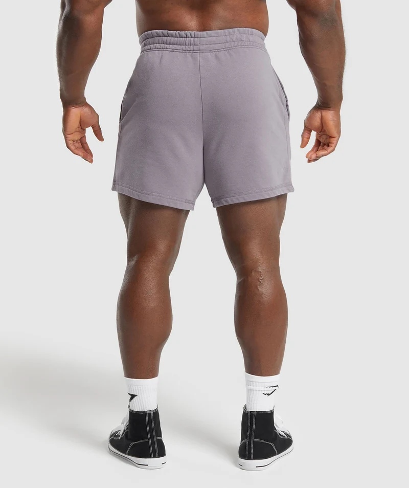 Gymshark Power Washed 5" Shorts - Fog Purple/Acid Wash Small Ball