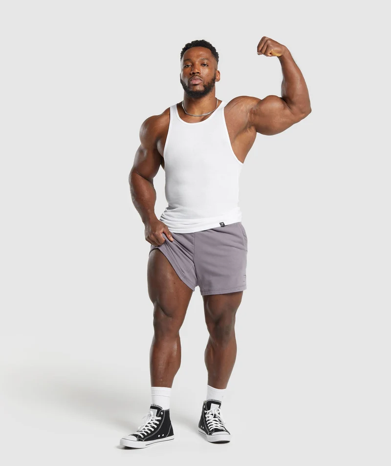 Gymshark Power Washed 5" Shorts - Fog Purple/Acid Wash Small Ball