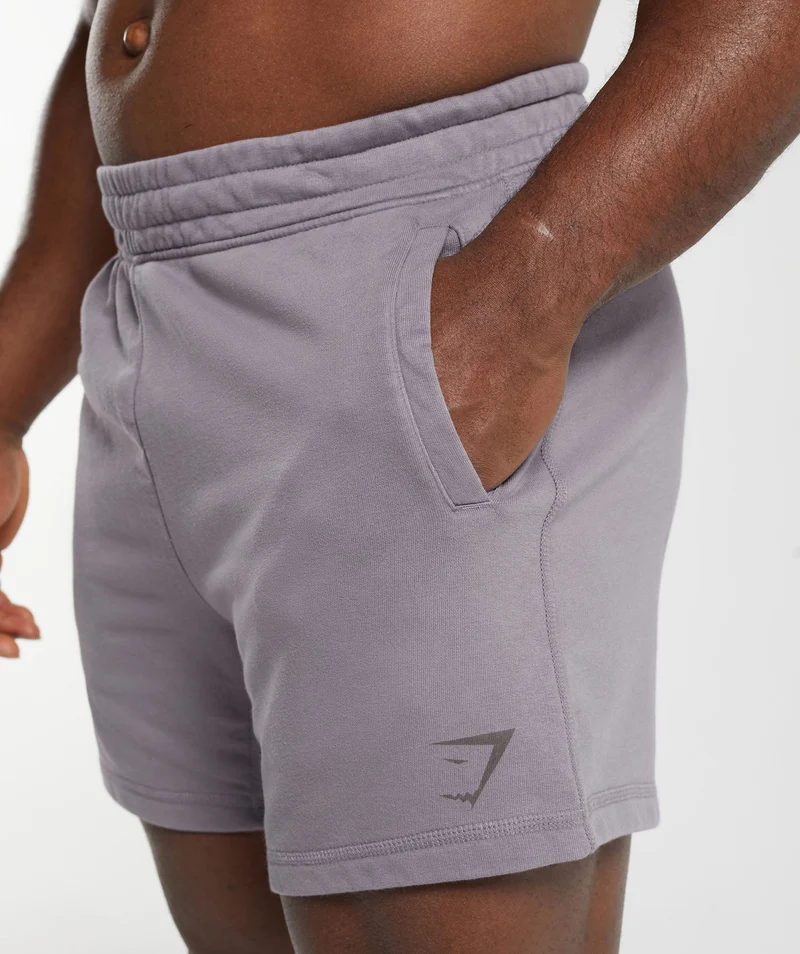 Gymshark Power Washed 5" Shorts - Fog Purple/Acid Wash Small Ball