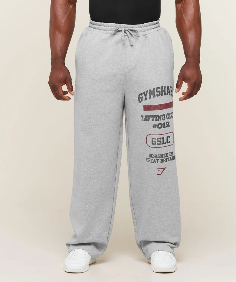 Gymshark Global Lifting Wide Leg Pants - Light Grey Core Marl