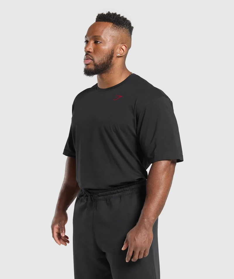 Gymshark Power T-Shirt - Black/Conditioning Red
