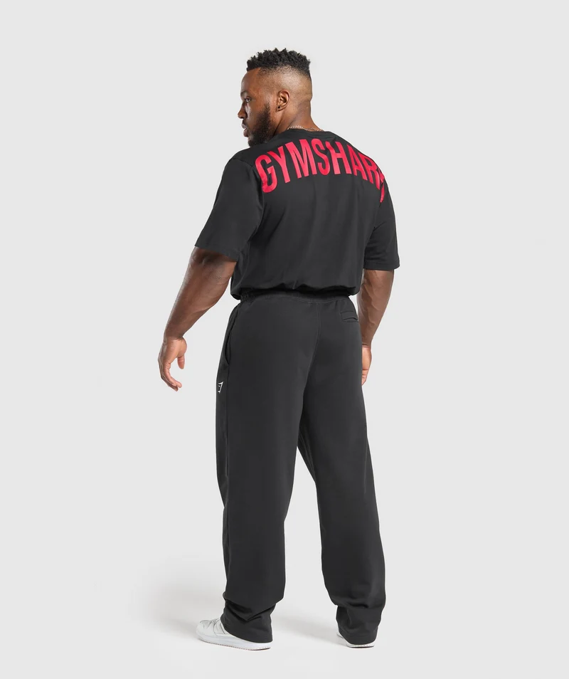 Gymshark Power T-Shirt - Black/Conditioning Red