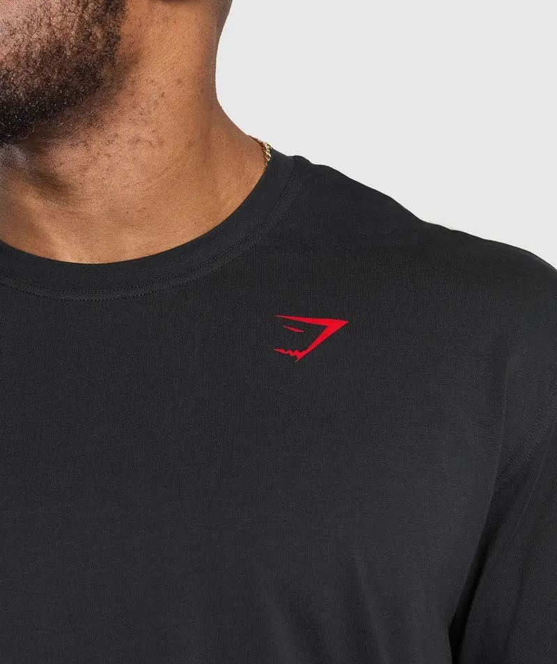 Gymshark Power T-Shirt - Black/Conditioning Red