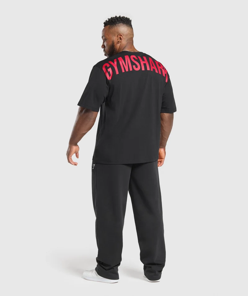 Gymshark Power T-Shirt - Black/Conditioning Red