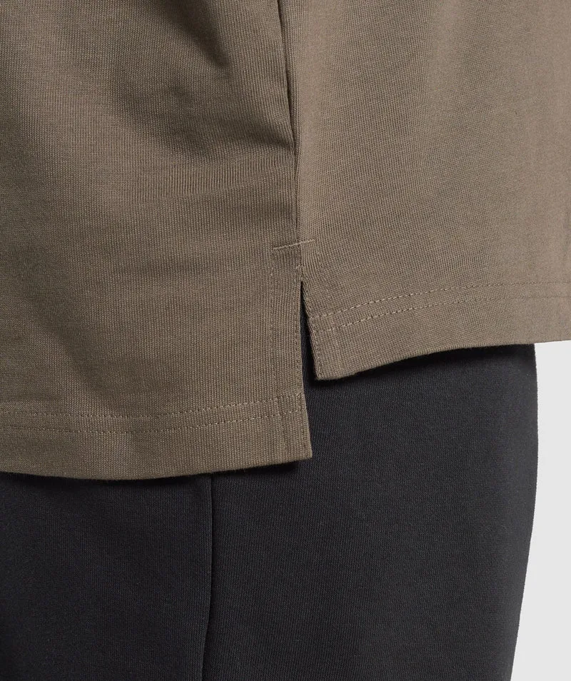 Gymshark Long Sleeve Polo - Camo Brown