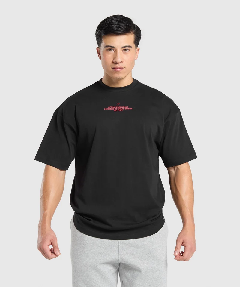Gymshark Lifting Club Graphic T-Shirt - Black
