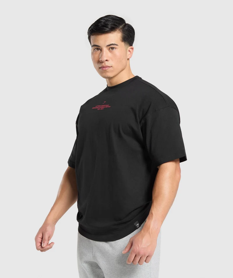 Gymshark Lifting Club Graphic T-Shirt - Black